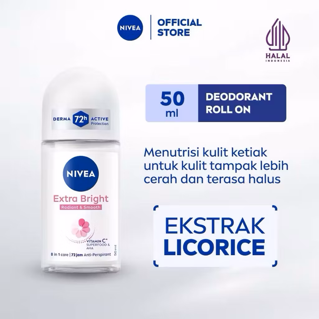 NIVEA Extra Whitening Deodorant Roll On 50ml
