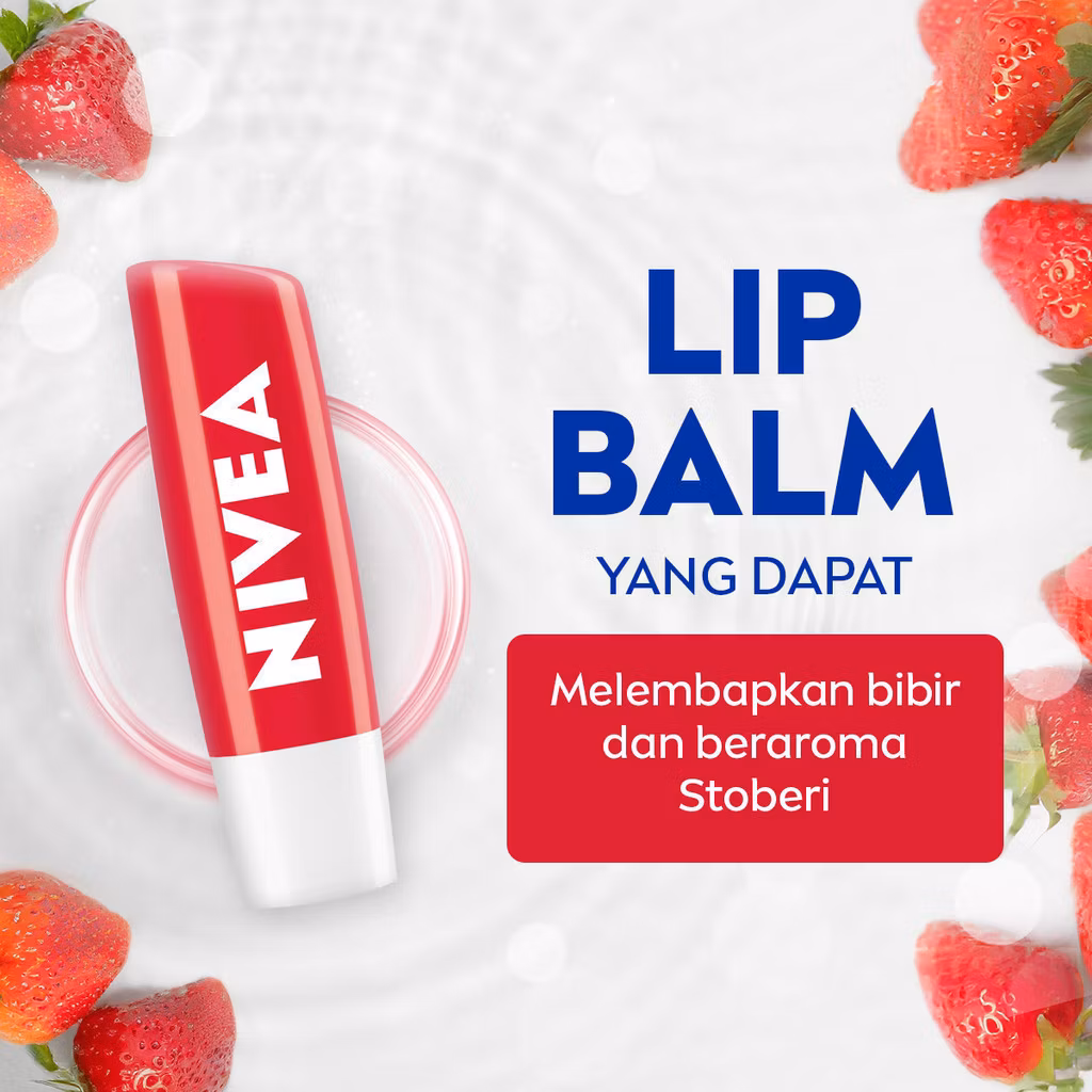 NIVEA Lip Balm Strawberry Shine 4.8g