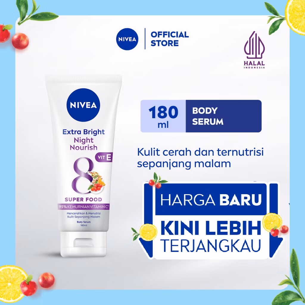 NIVEA Extra Bright Night Nourish Body Serum 180ml