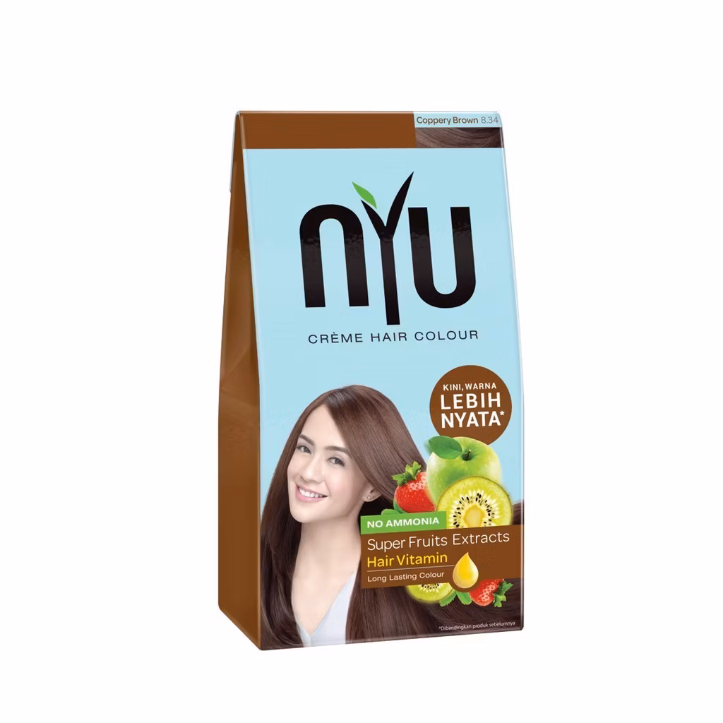 Nyu Creme Hair Color No Amonia Coppery Brown 8.34