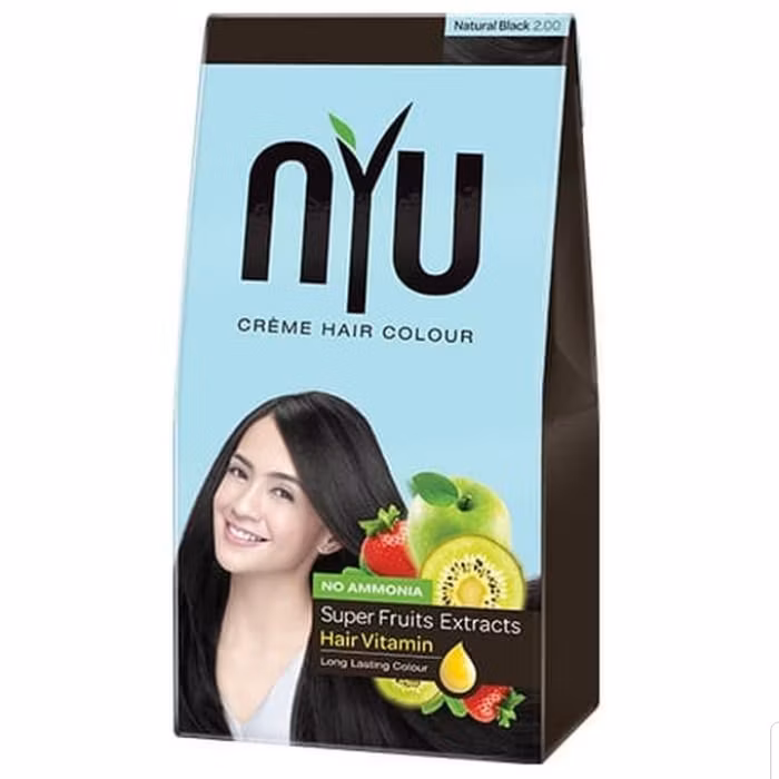Nyu Creme Hair Color No Amonia Natural Black 2.00