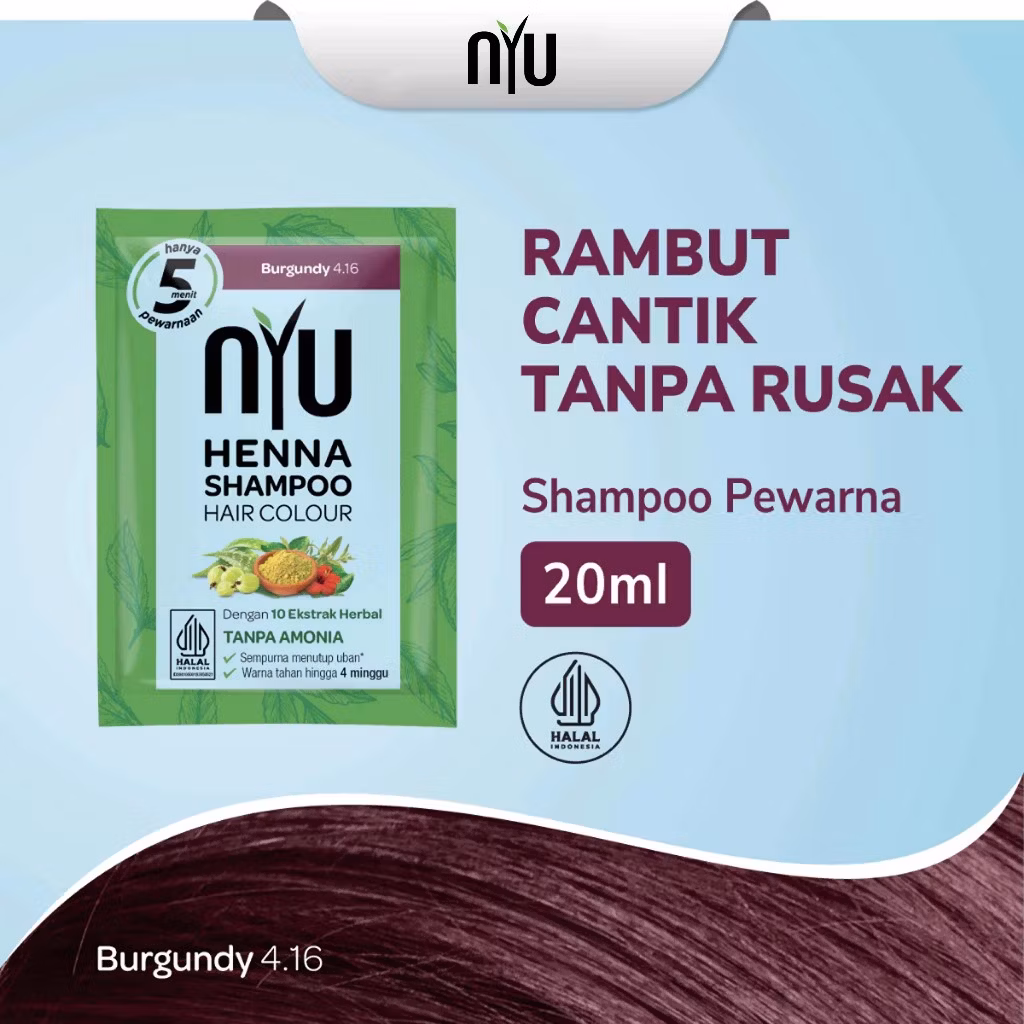 Nyu Henna Shampoo Hair Color Burgundy 20ml