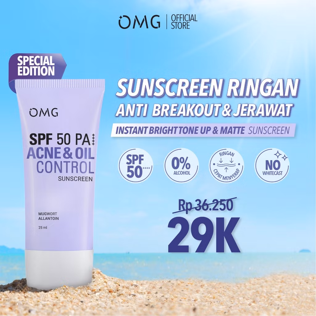 OMG SPF 50 PA++++ Acne & Oil Control Sunscreen 25ml