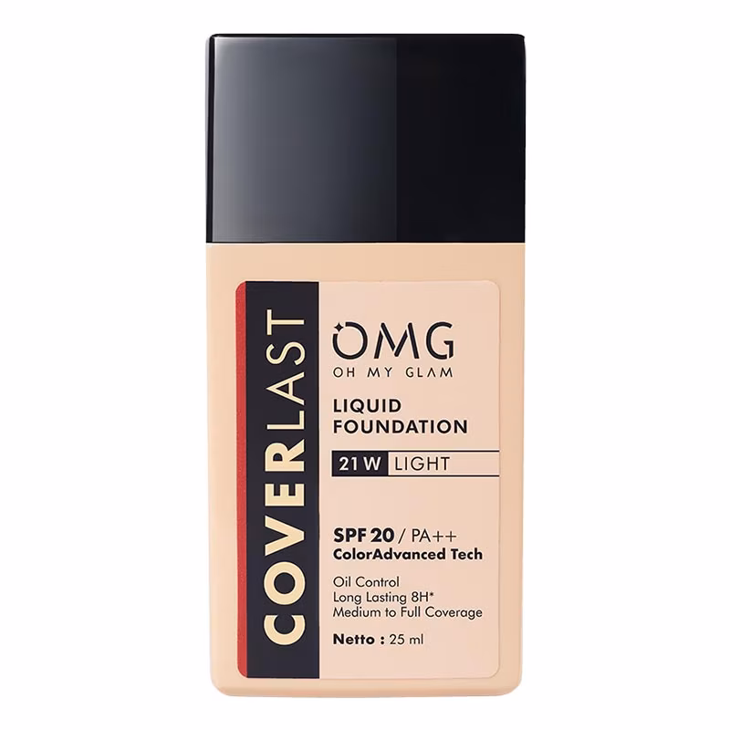 OMG Oh My Glam Coverlast Liquid Foundation 21 W Light