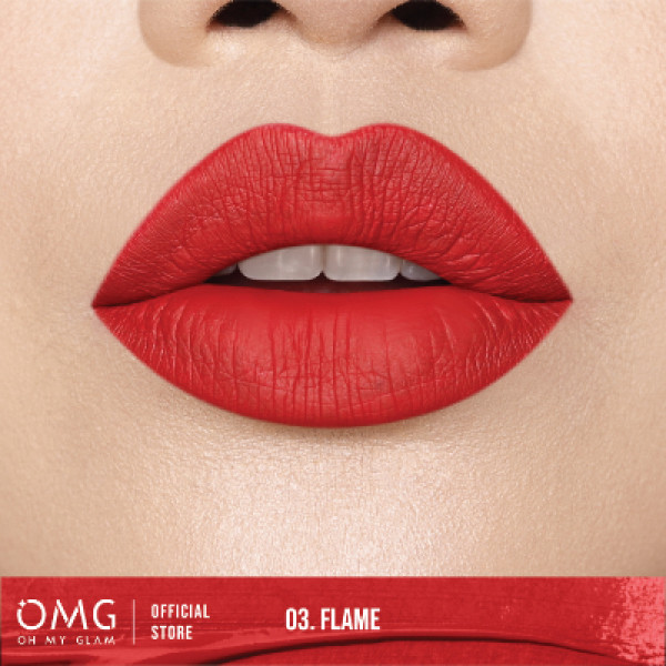 Omg Oh My Glam Matte Kiss Lip Cream 03 Flame 3.5 G