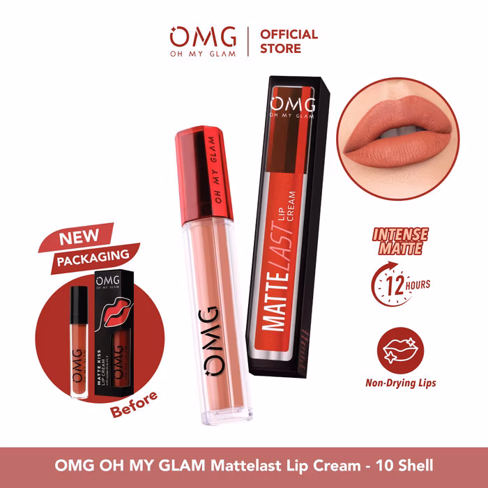 Omg Oh My Glam Matte Kiss Lip Cream 10 Shell 3.5 G