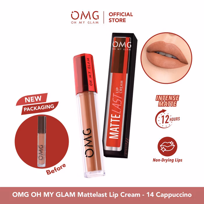 Omg Oh My Glam Matte Kiss Lip Cream 14 Cappuccino 3.5 G
