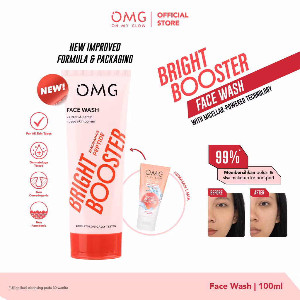 Omg Bright Booster Niacinamide Peptide Face Wash 100Ml