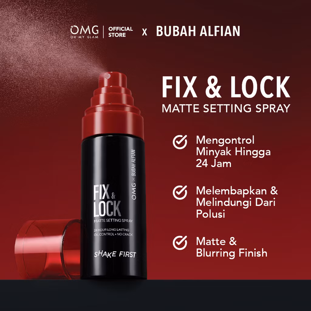 Omg X Bubah Alfian Fix & Lock Matte Setting Spray 60 Ml
