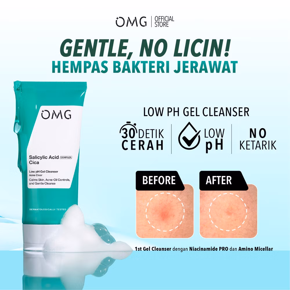 Omg Salicylic Acid Cica Low Ph Gel Cleanser Acne Clear 70Ml