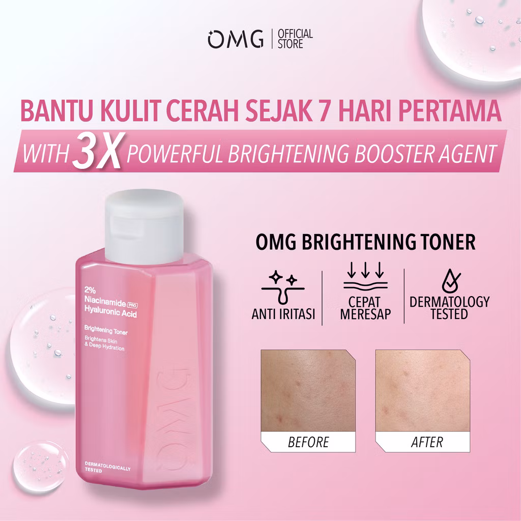OMG 2% Niacinamide Hyaluronic Acid Brightening Toner 75ml