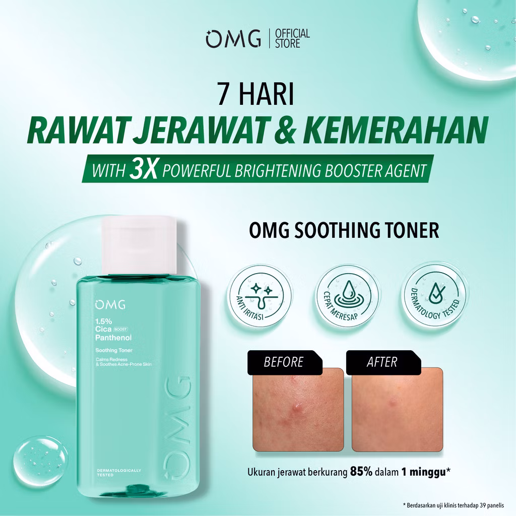 OMG 1.5% Cica Panthenol Soothing Toner 75ml