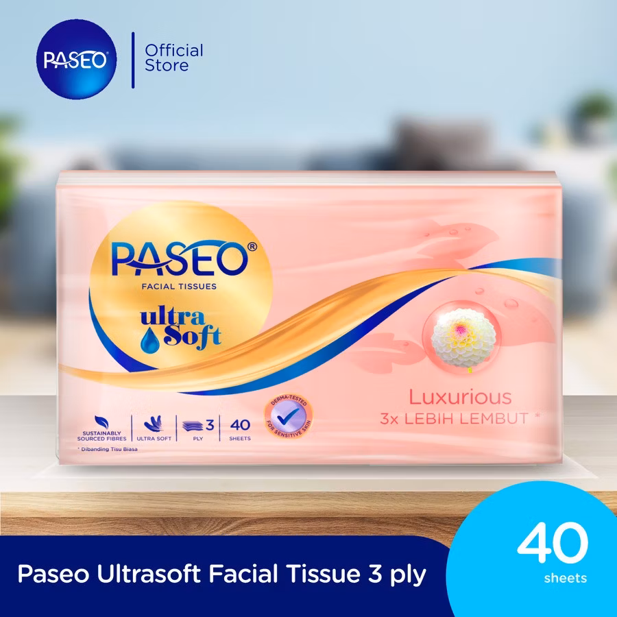 Paseo Luxurious Ultra Soft Facial Tissue 40 Sheets