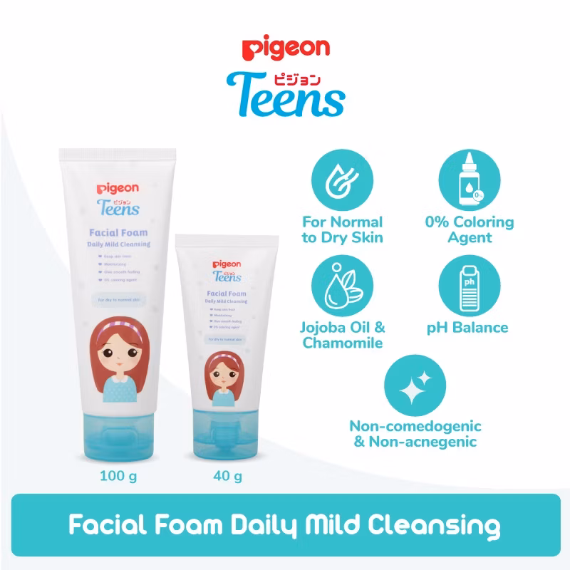 Pigeon Teens Facial Foam Daily Mild Cleansing 100 G