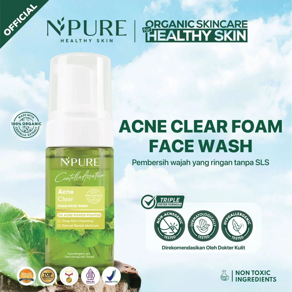 NPURE Centella Asiatica Acne Clear Foam Face Wash 100ml