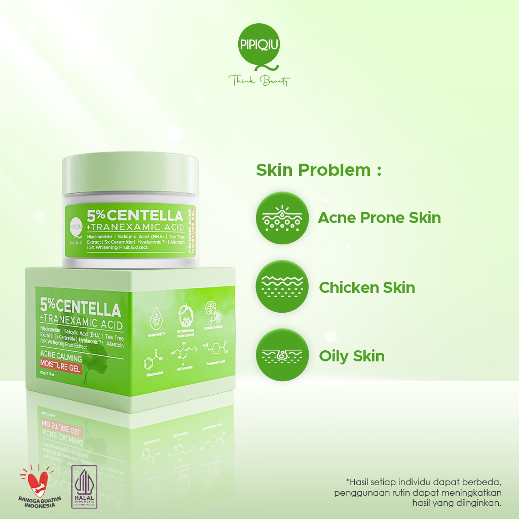 Pipiqiu 5% Centella + Tranexamic Acid Acne Calming Gel 30gr