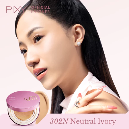 Pixy Smooth Satin Cushion 302N Neutral Ivory
