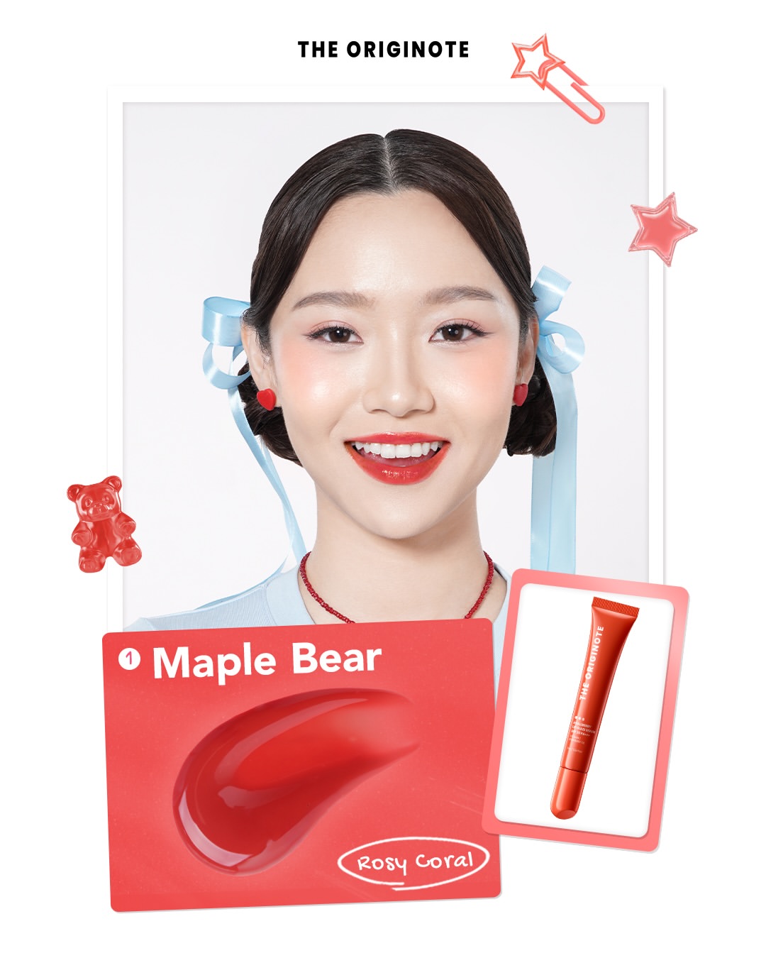 The Originote Hyaluberry Lip Glaze Serum SPF 50 Maple Bear