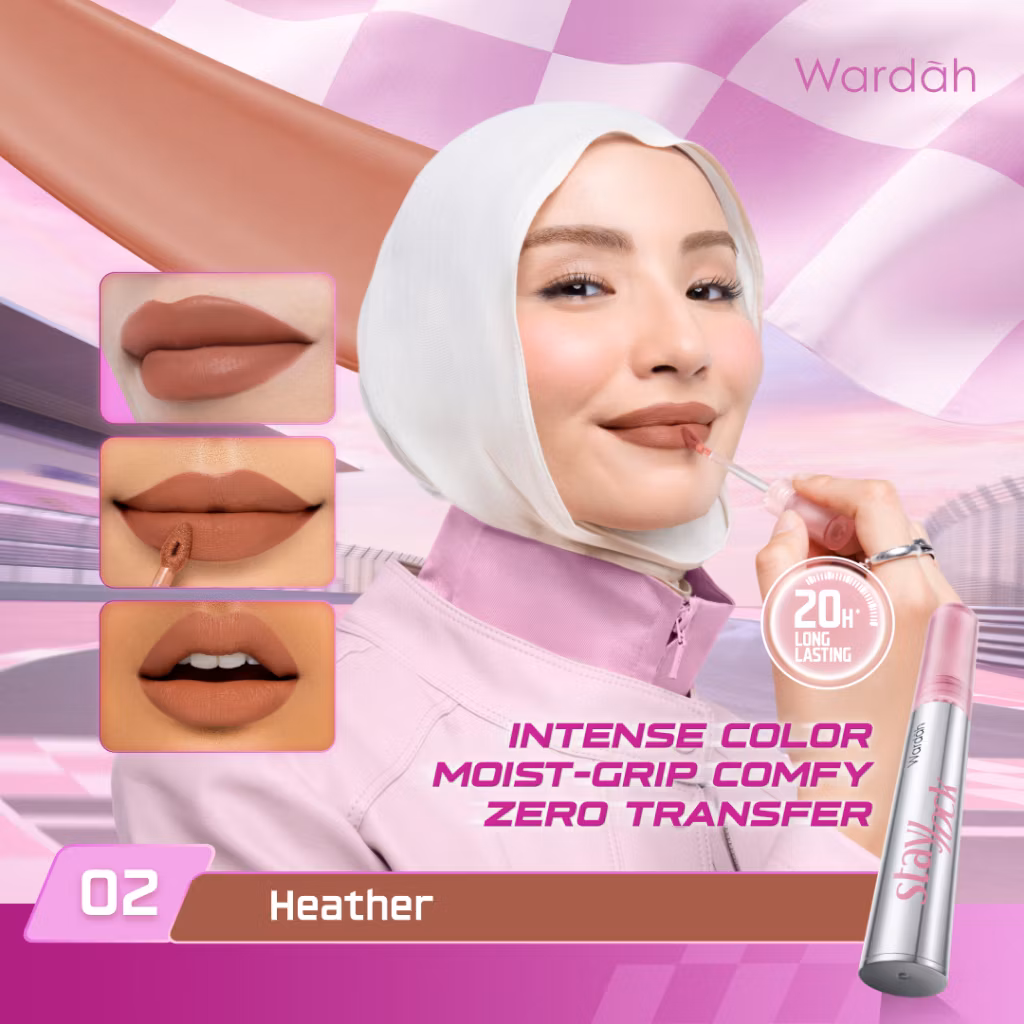 Wardah Staylock Lip Matte Transferproof 02 Heather
