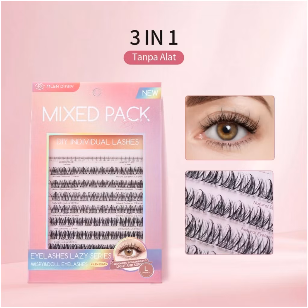Mlen Diary Lazy Lashes Series – Wispy & Doll Eyelashes 3in1 M