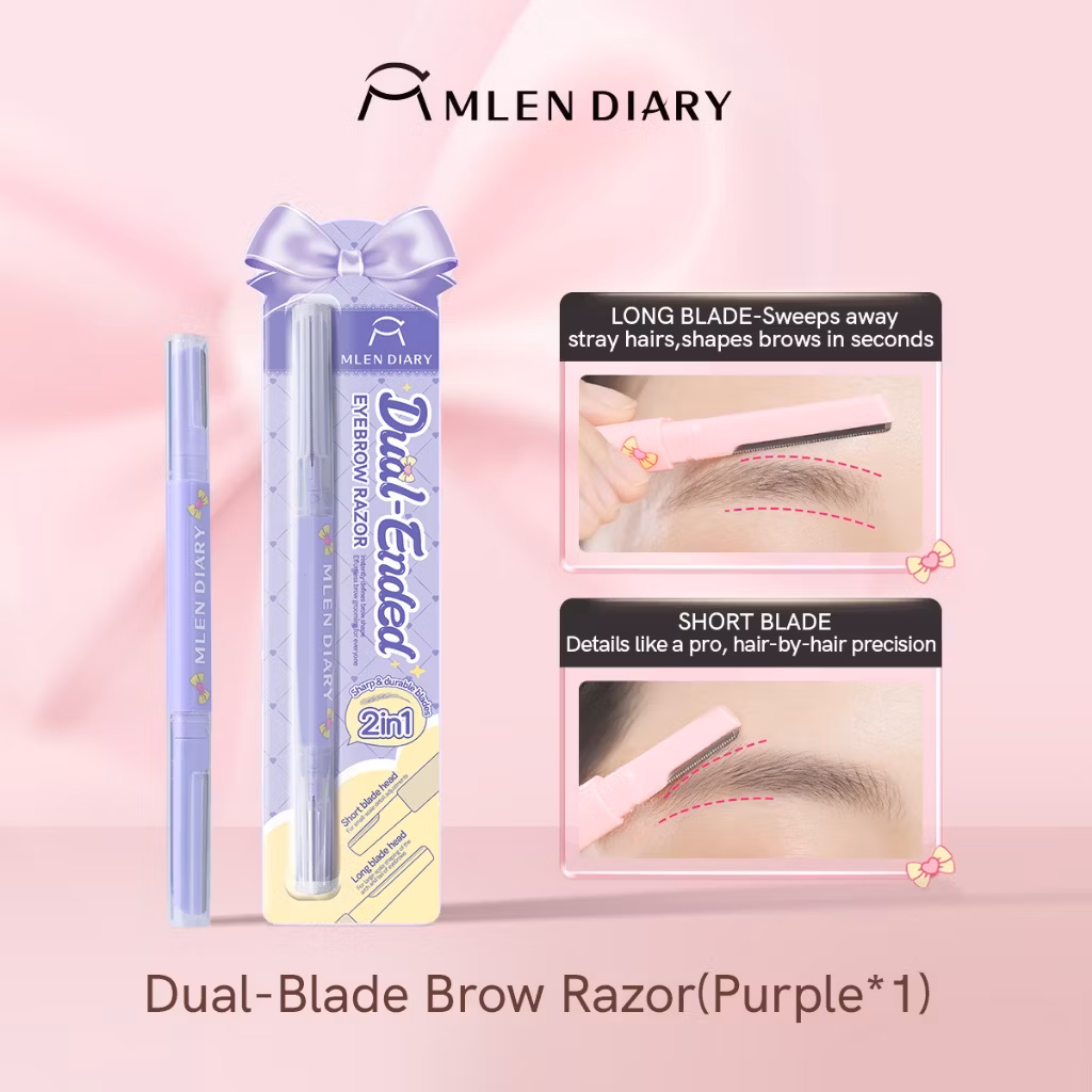 Mlen Diary Dual Ended Eyebrow Razor Purple