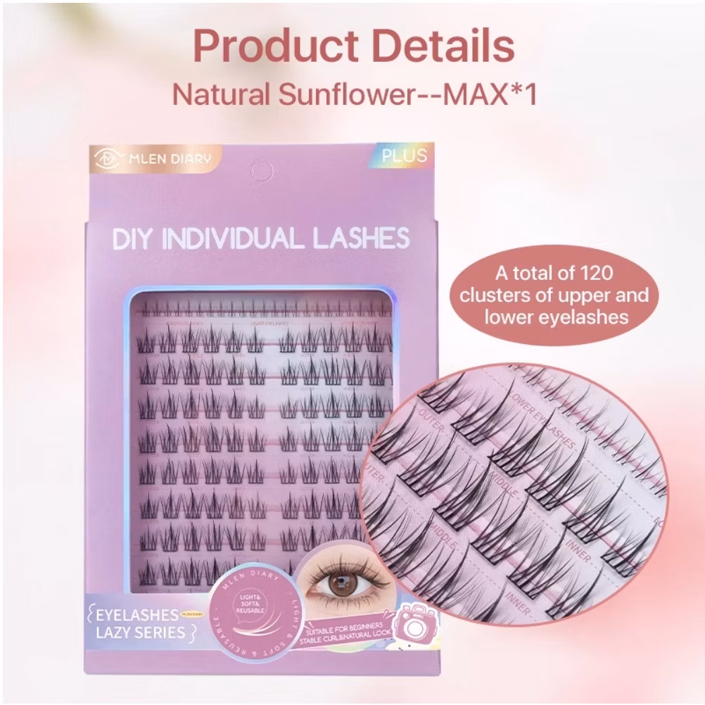 Mlen Diary Lazy Lashes Series – Cluster Lashes Natural Sunflower Large