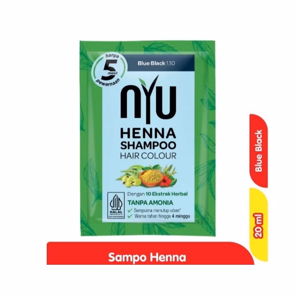 Nyu Henna Shampoo Hair Color Blue Black 20ml