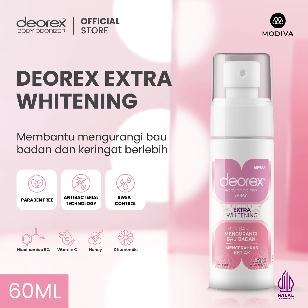 Deorex Body Odorizer Spray Extra Whitening 60ML