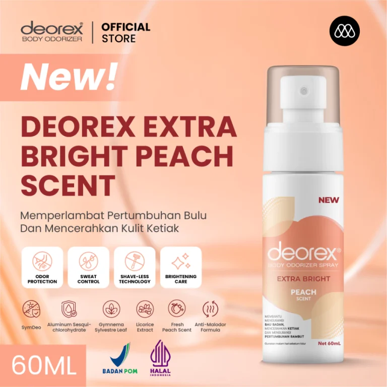 Deorex Body Odorizer Spray Extra Bright Peach Scent 60ml