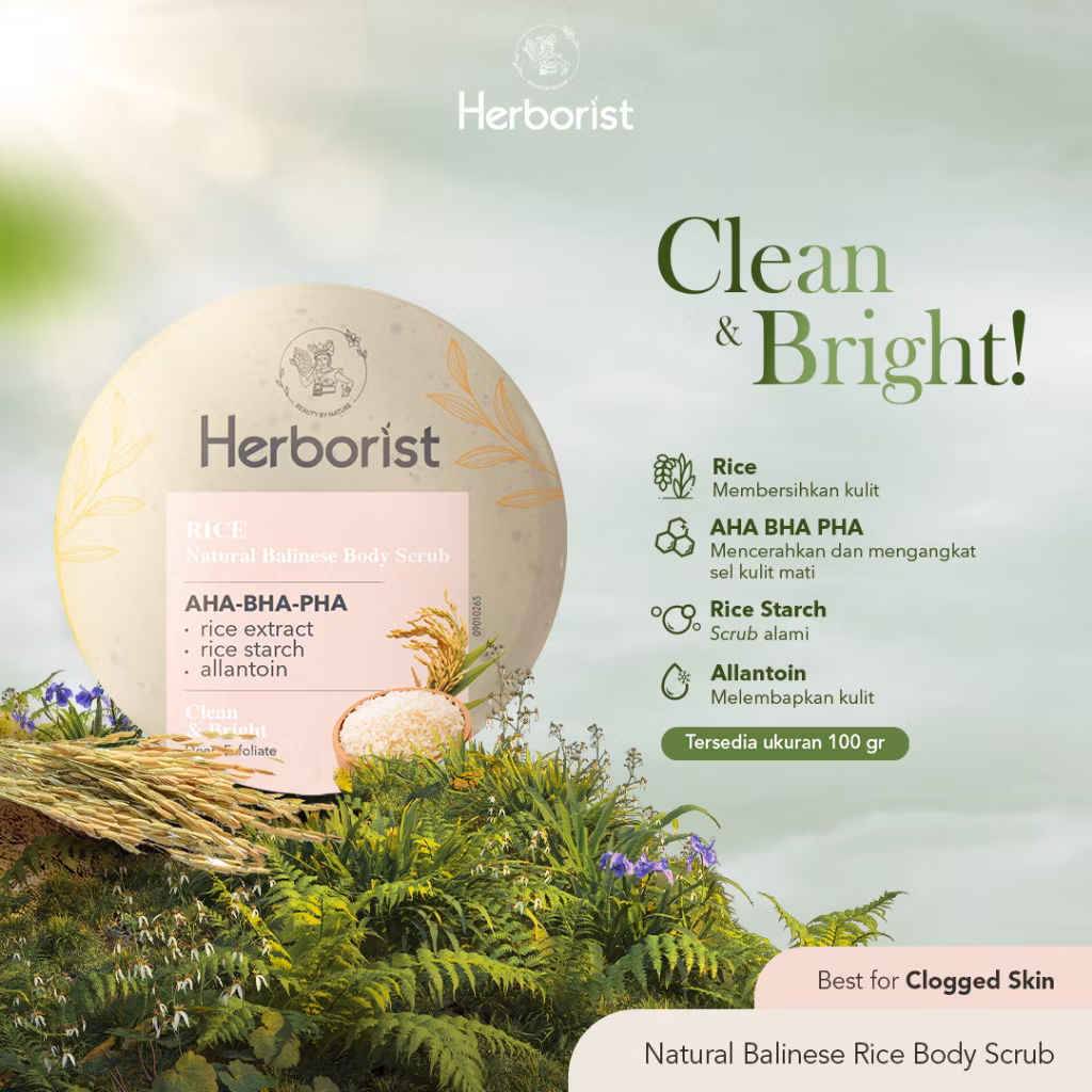 Herborist Natural Balinese Body Scrub Rice 100gr