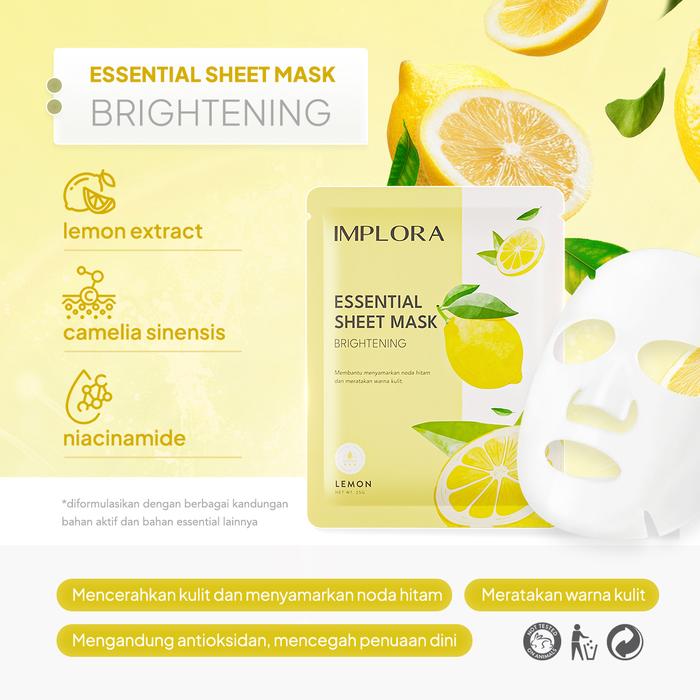 Implora Essential Sheet Mask Brightening Lemon