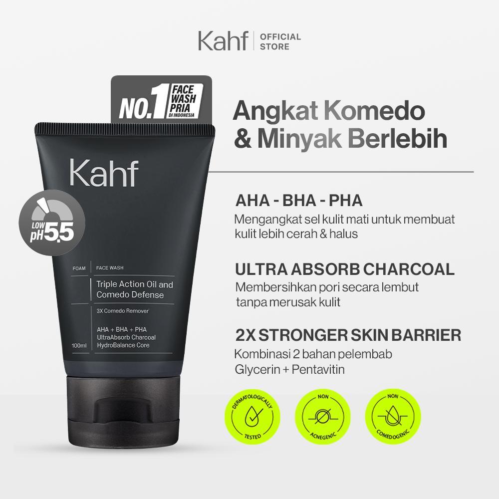 Kahf Triple Action Oil and Comedo Defense Face Wash 100 ml
