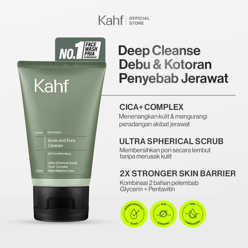 Kahf face wash acne and pore cleanse scrub 100ml
