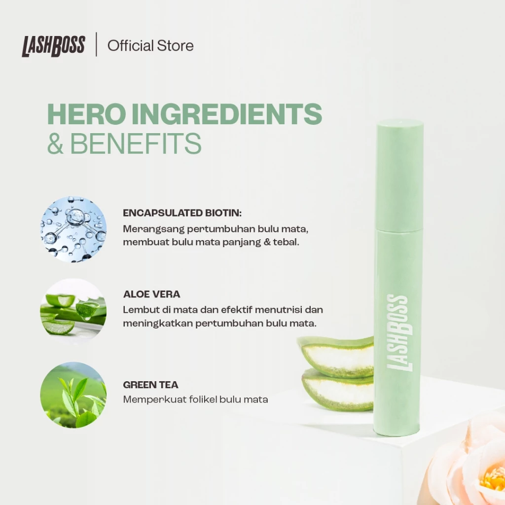 Lashboss Lash And Brow Serum Aloe Extract Hijau