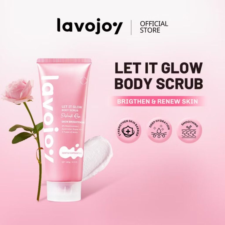 Lavojoy Let It Glow Body Scrub Delicate Rose Skin Brightening180g