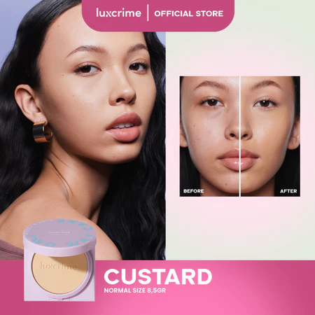 Luxcrime Silk Glow Two Way Cake Blur & Cover Custard 8.5gr