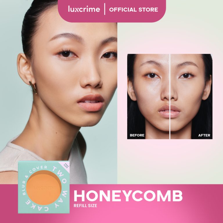 Luxcrime Silk Glow Two Way Cake Blur & Cover Honeycomb Mini Size