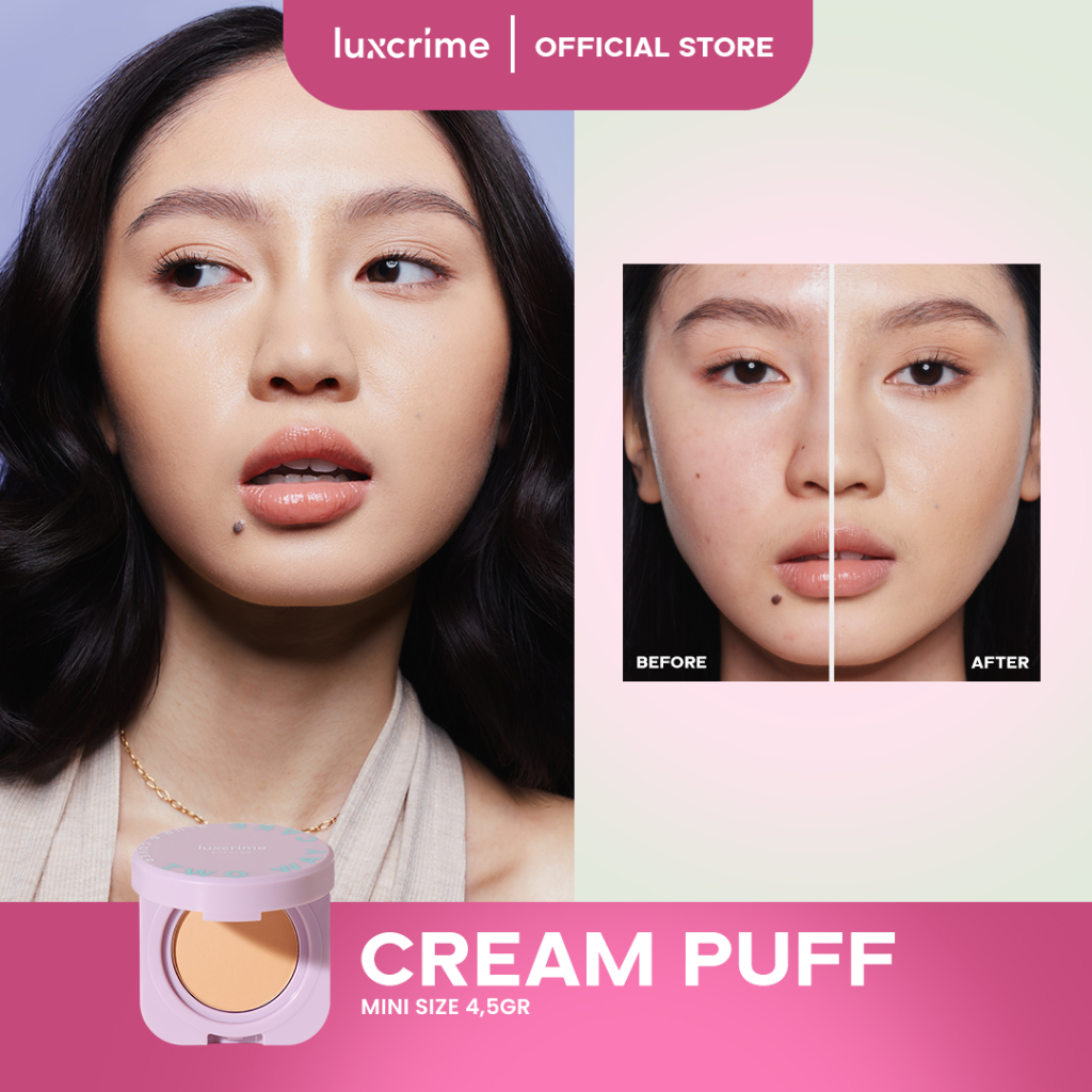 Luxcrime Silk Glow Two Way Cake Blur & Cover Cream Puff Mini Size
