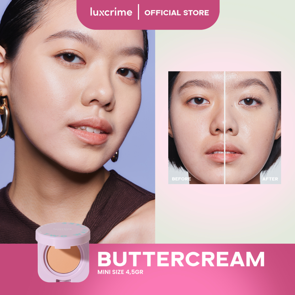 Luxcrime Silk Glow Two Way Cake Blur & Cover Buttercream Mini Size