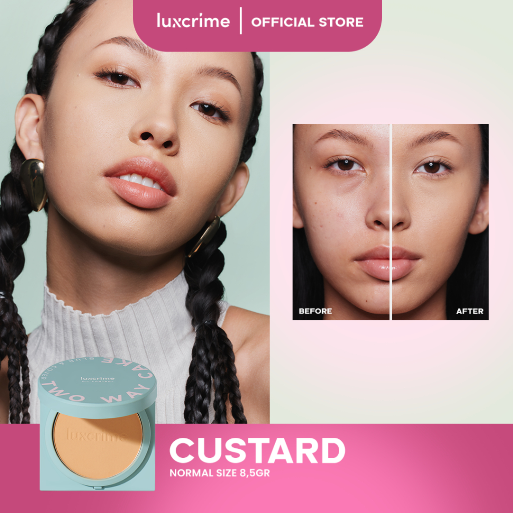 Luxcrime Two Way CAke Oil Control 8.5gr Custard