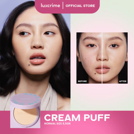 Luxcrime Silk Glow Two Way Cake Blur & Cover Creampuff 8.5gr