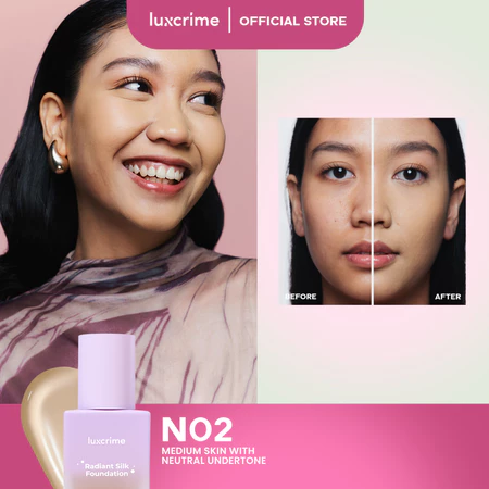 Luxcrime Radiant SILK Foundation Spf 50 PA+++ N02