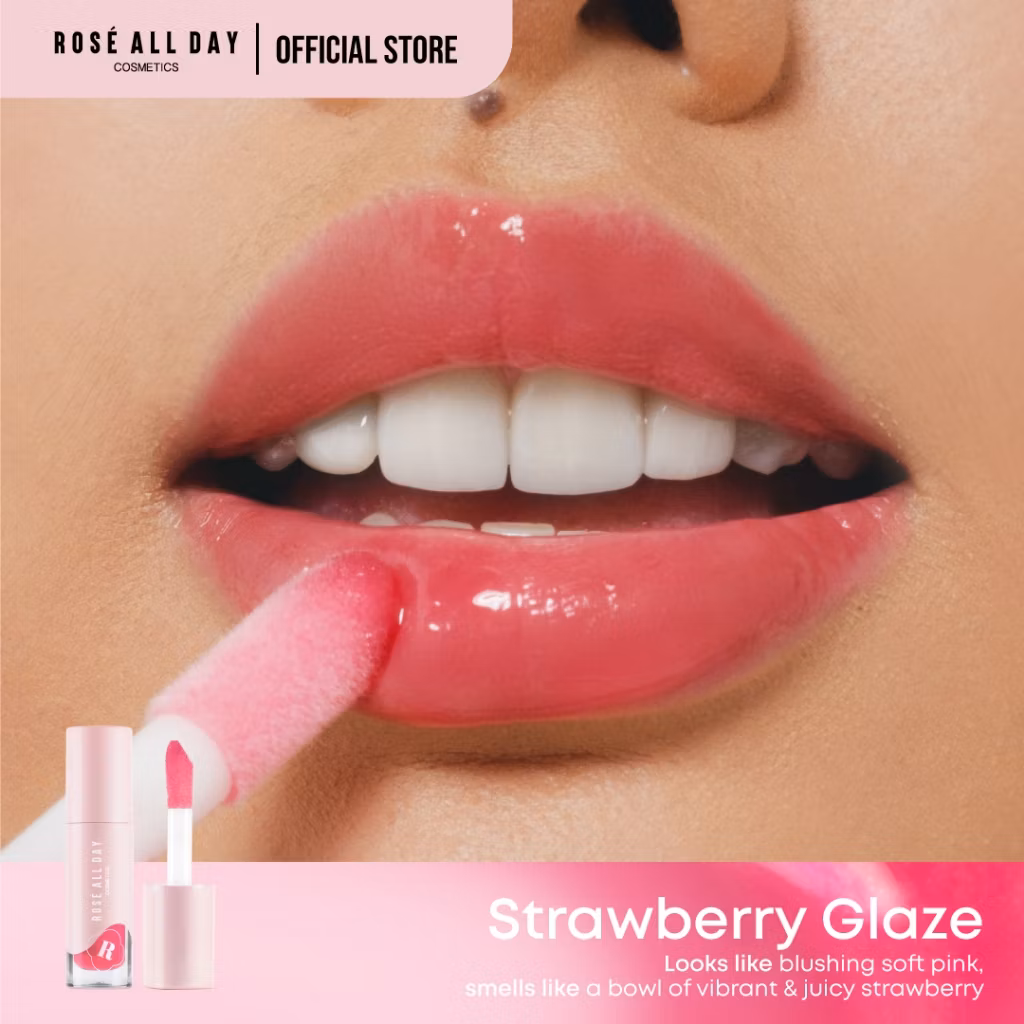 Rose All Day Frosty Coat Lip Oil Strawberry Glaze