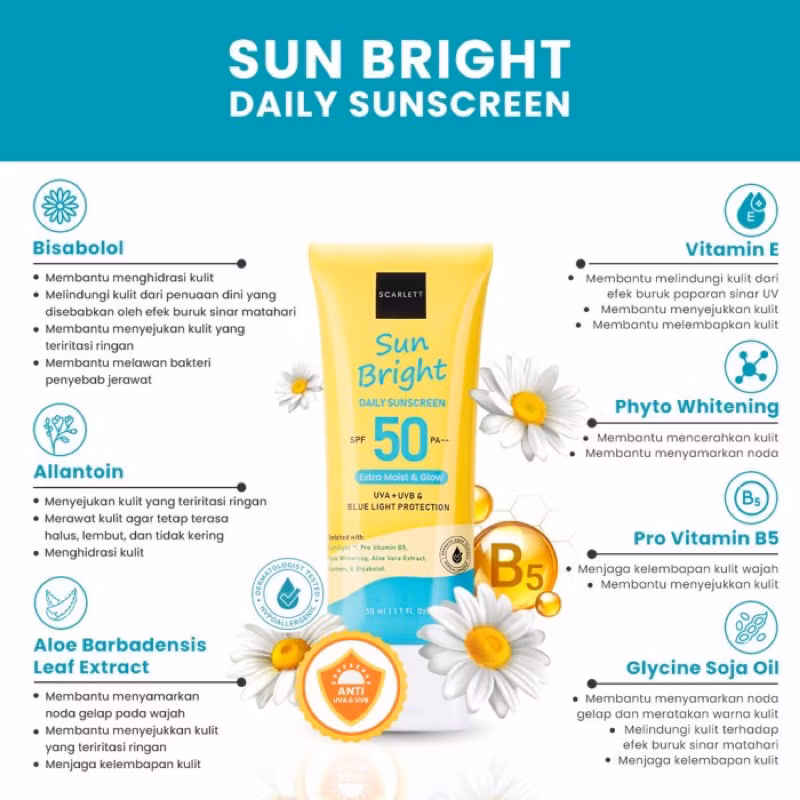 Scarlett Sun Bright Daily Sunscreen Spf 50