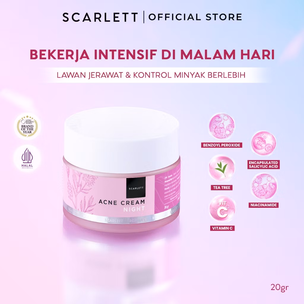 Scarlett Whitening Acne Cream Night