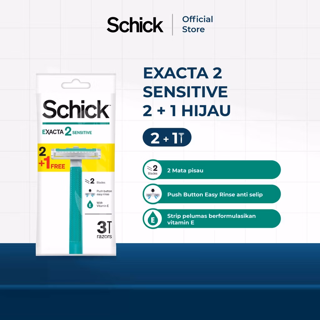 Schick Exacta 2 Sensitive 1+2 Free Biru