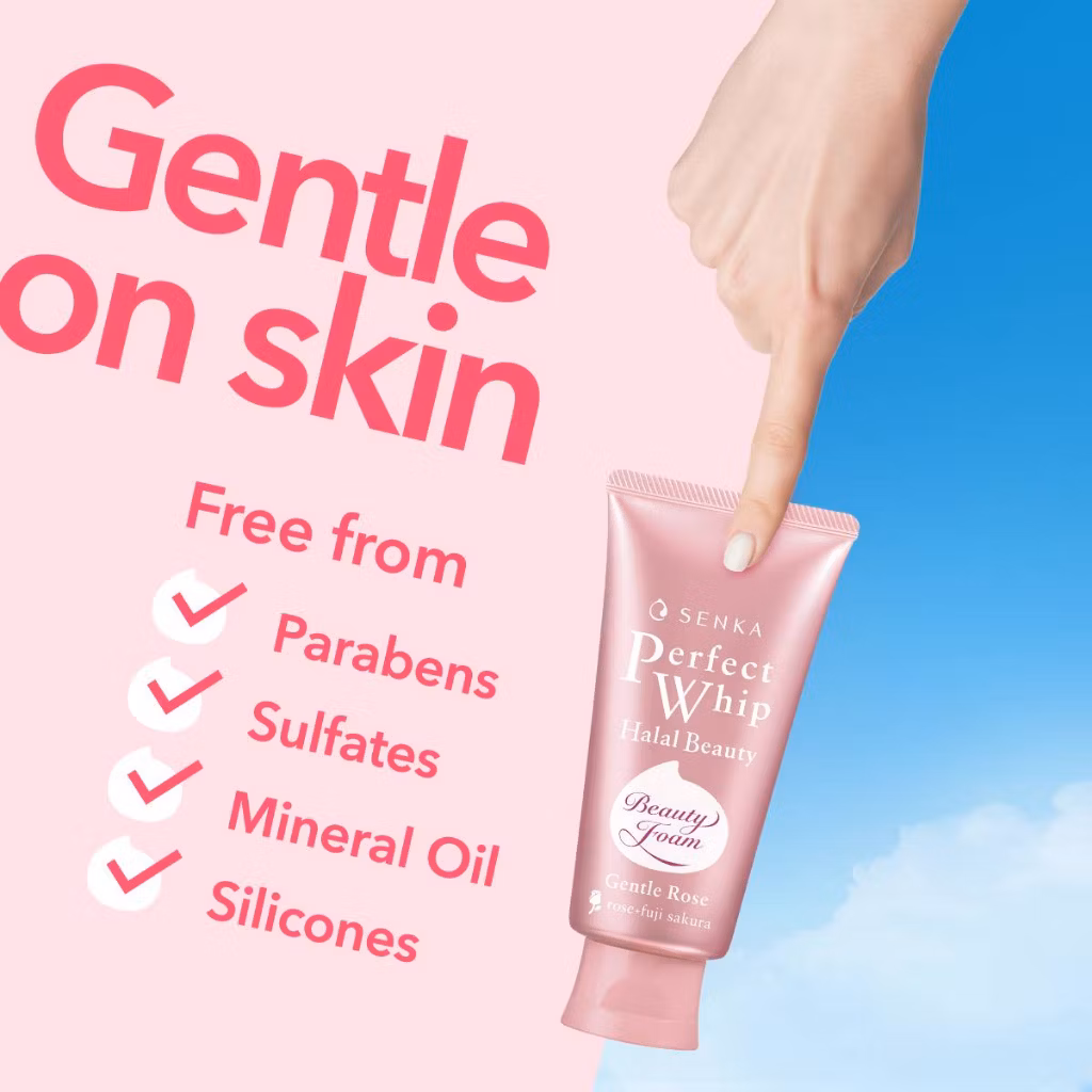 Senka Halal beauty perfect whip Gentle rose 100ML