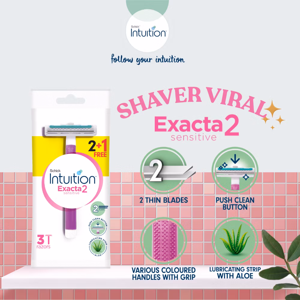 Shick intuition exacta 2 sensitive 3 razors