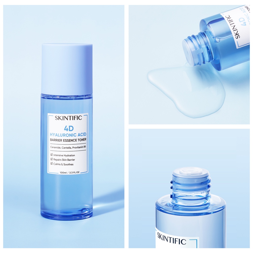 SKINTIFIC 4D Hya Acid (HA) Barrier Ess. Toner Hydra. Ton. Defeat Dry. In10S100ML