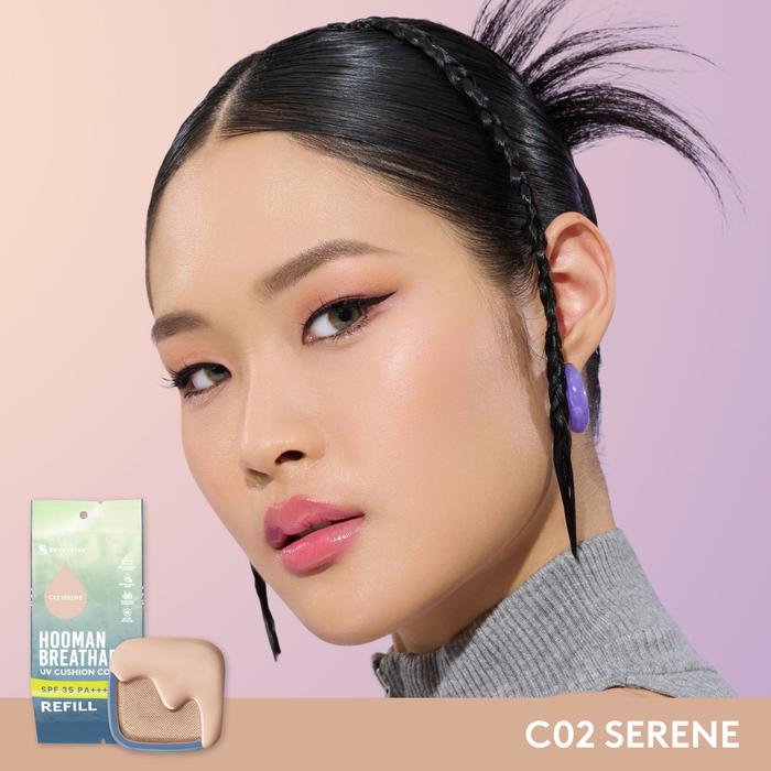 Refill Somethinc Hooman Breathable UV Cushion Cover SPF 35 PA++++ C02 Serene